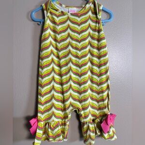 Ricrac And Ruffles Romper Wavy Print Baby Girl 12m February 2018 B8-1002